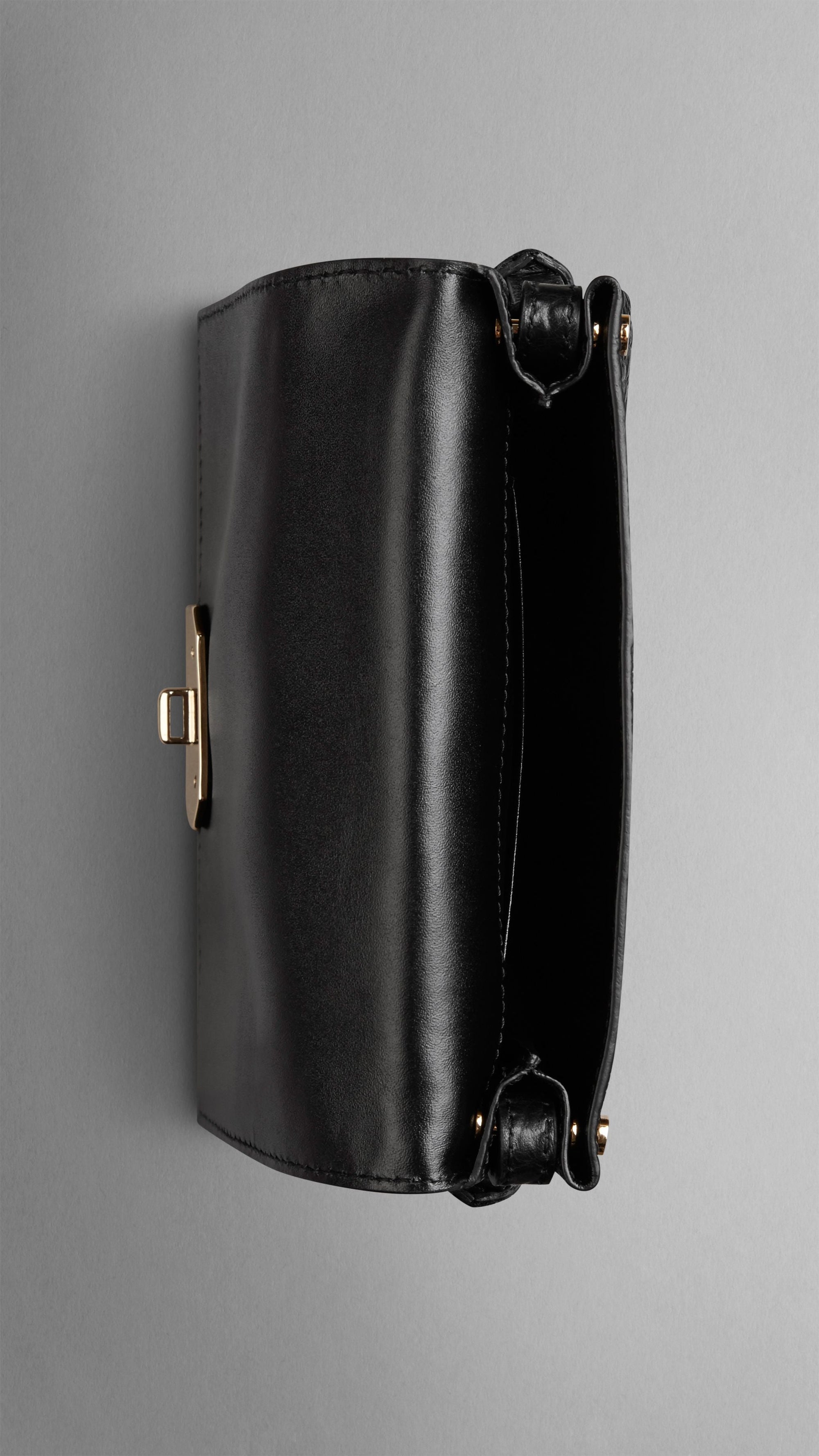 Petit sac à bandoulière en cuir grainé emblématique - Black