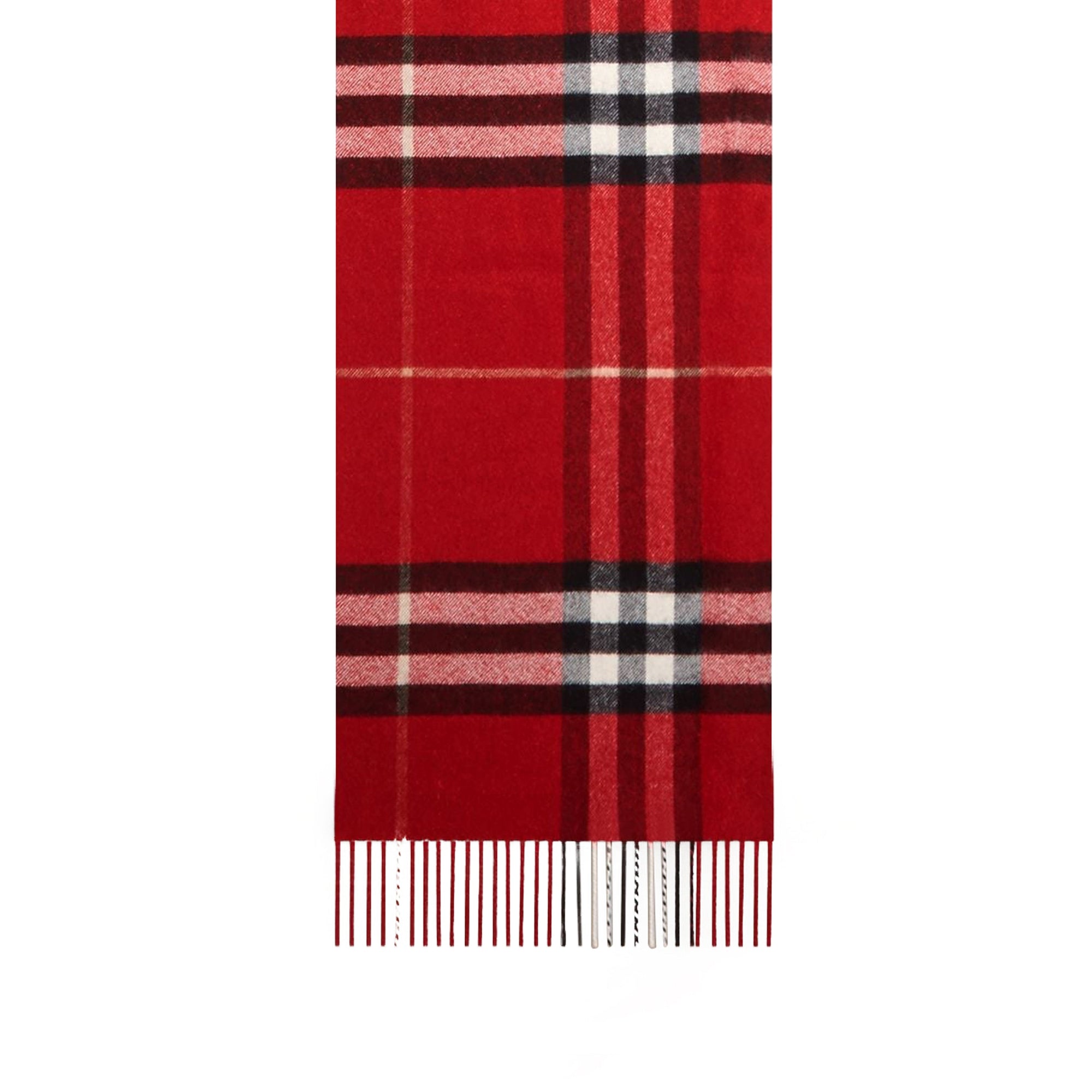 Écharpe en cachemire à motif check à armure métallisée - Parade Red & Red