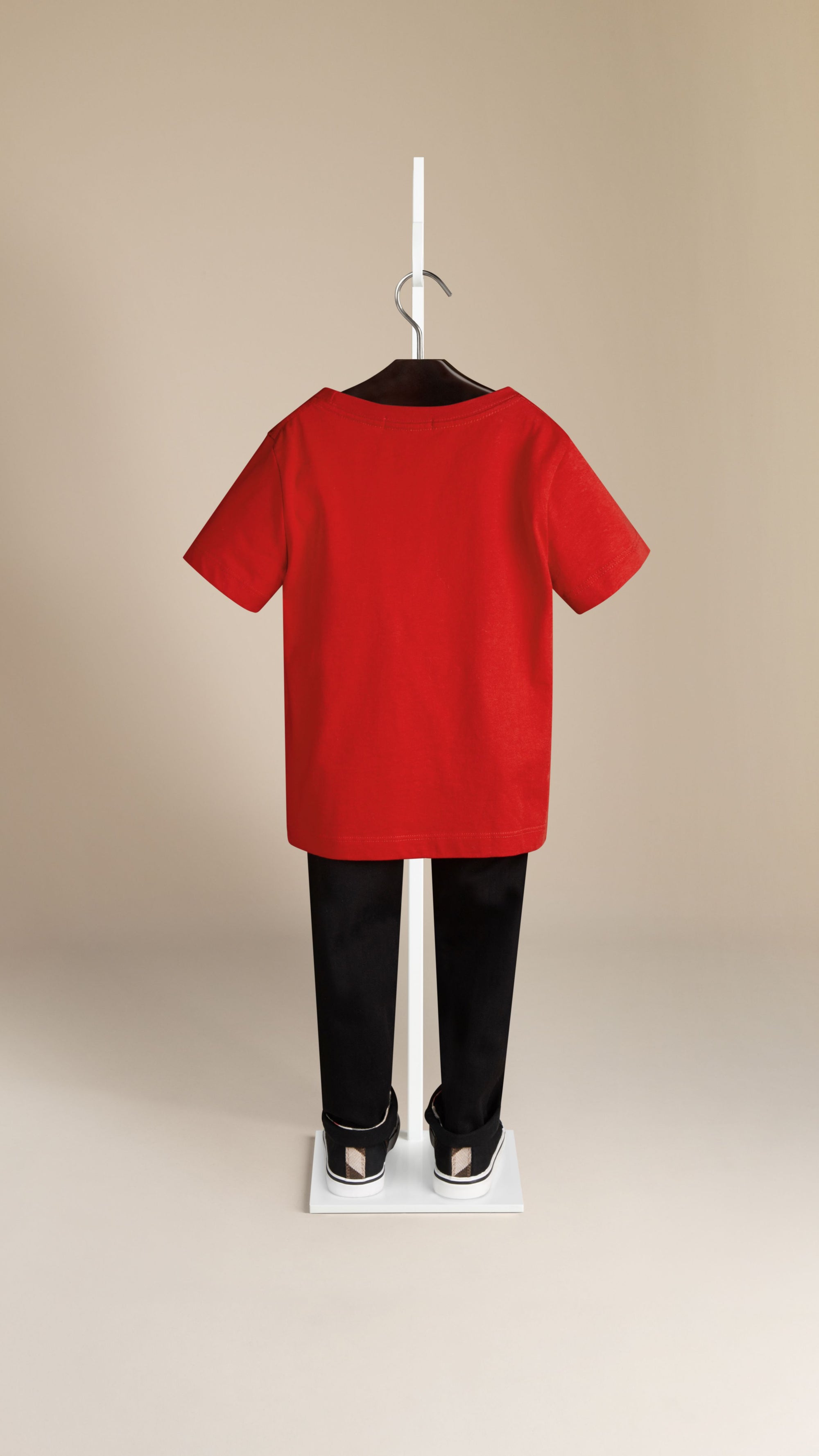 T-shirt avec poche à motif check - Bright Military Red