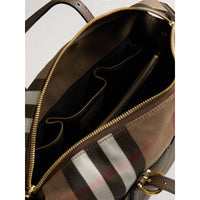 Sac à langer à motif House check avec détails en cuir - Taupe Grey