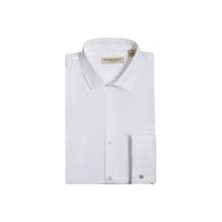 Chemise moderne en popeline de coton à poignets mousquetaires - White