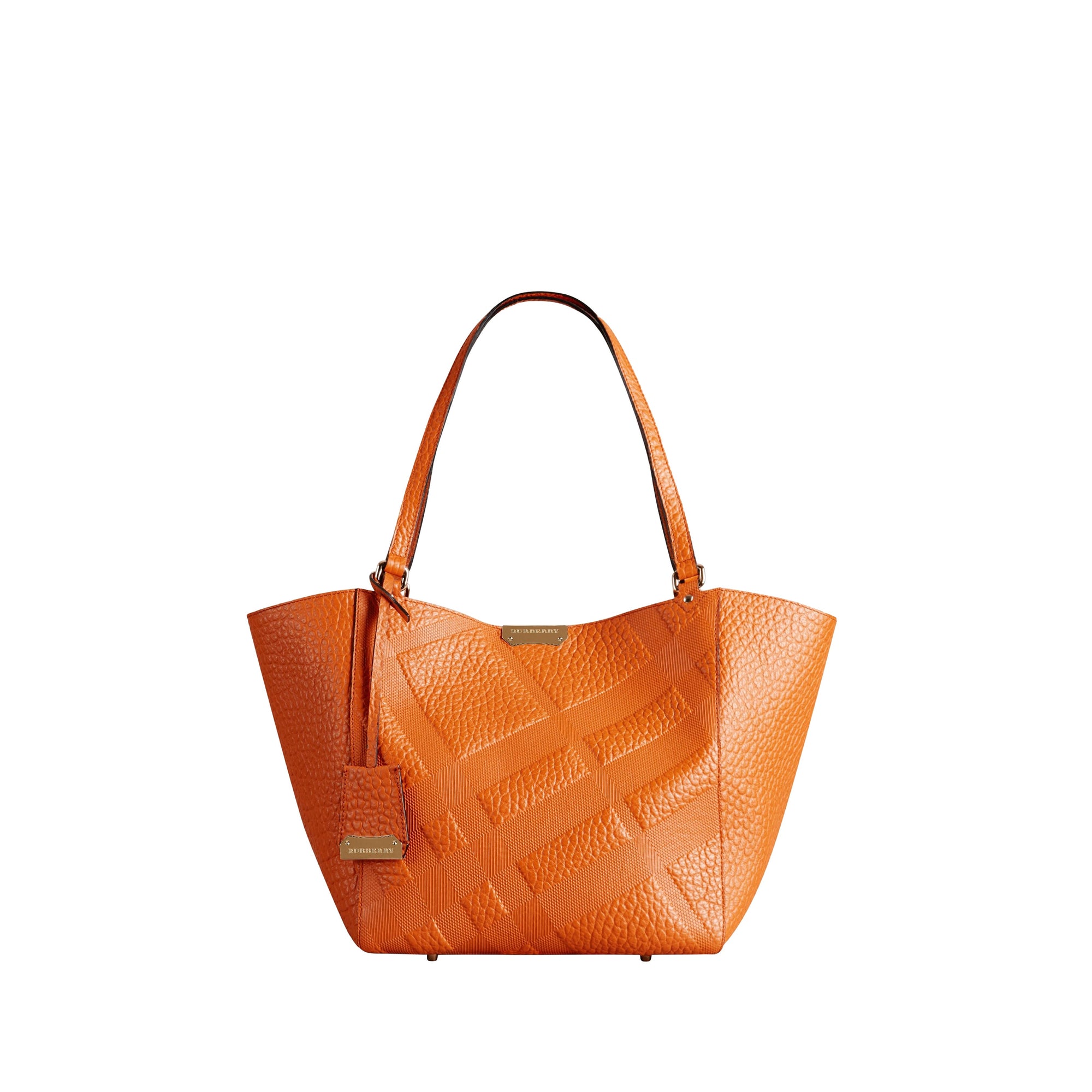 Petit Sac The Canter en cuir avec motif check en relief - Copper Orange