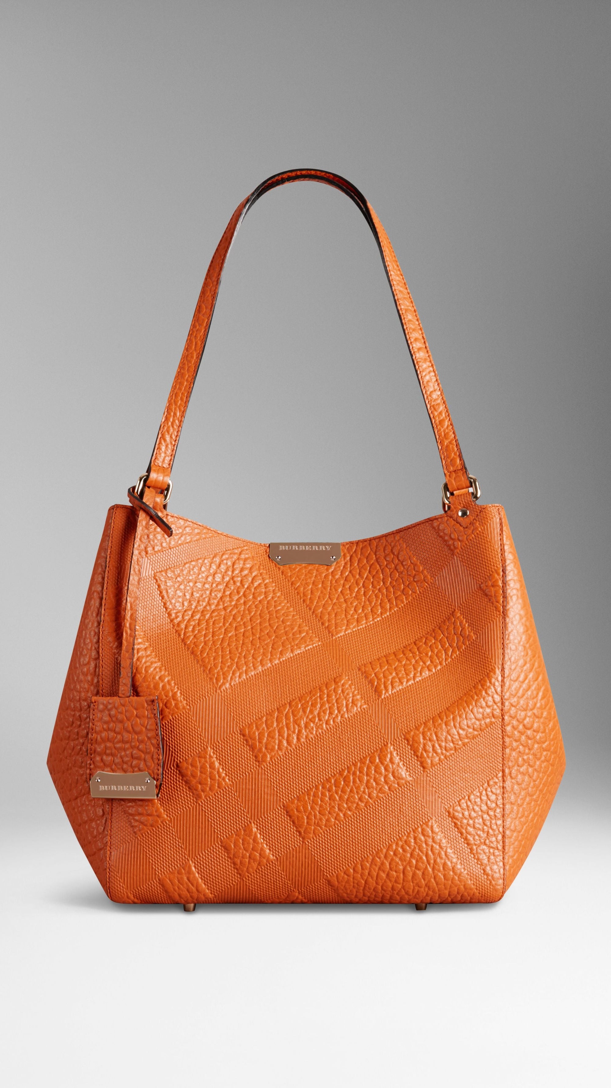 Petit Sac The Canter en cuir avec motif check en relief - Copper Orange
