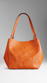 Petit Sac The Canter en cuir avec motif check en relief - Copper Orange