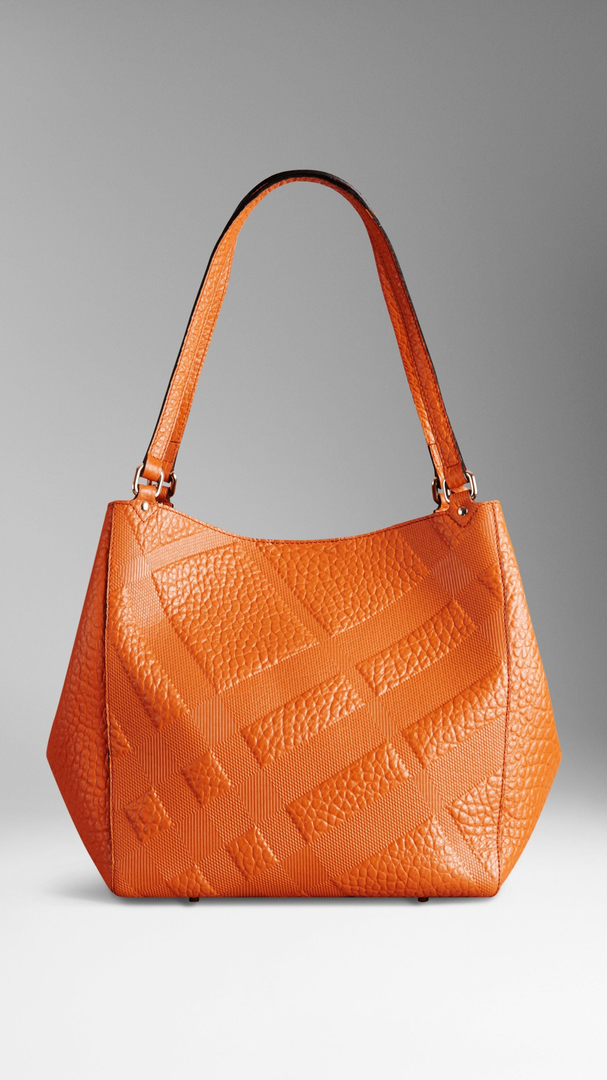 Petit Sac The Canter en cuir avec motif check en relief - Copper Orange