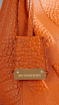 Petit Sac The Canter en cuir avec motif check en relief - Copper Orange