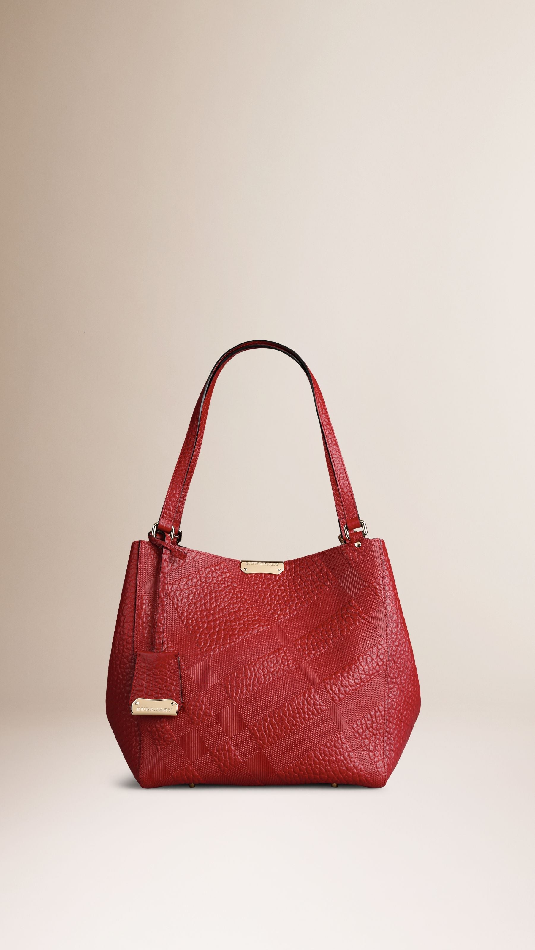 Petit Sac The Canter en cuir avec motif check en relief - Military Red