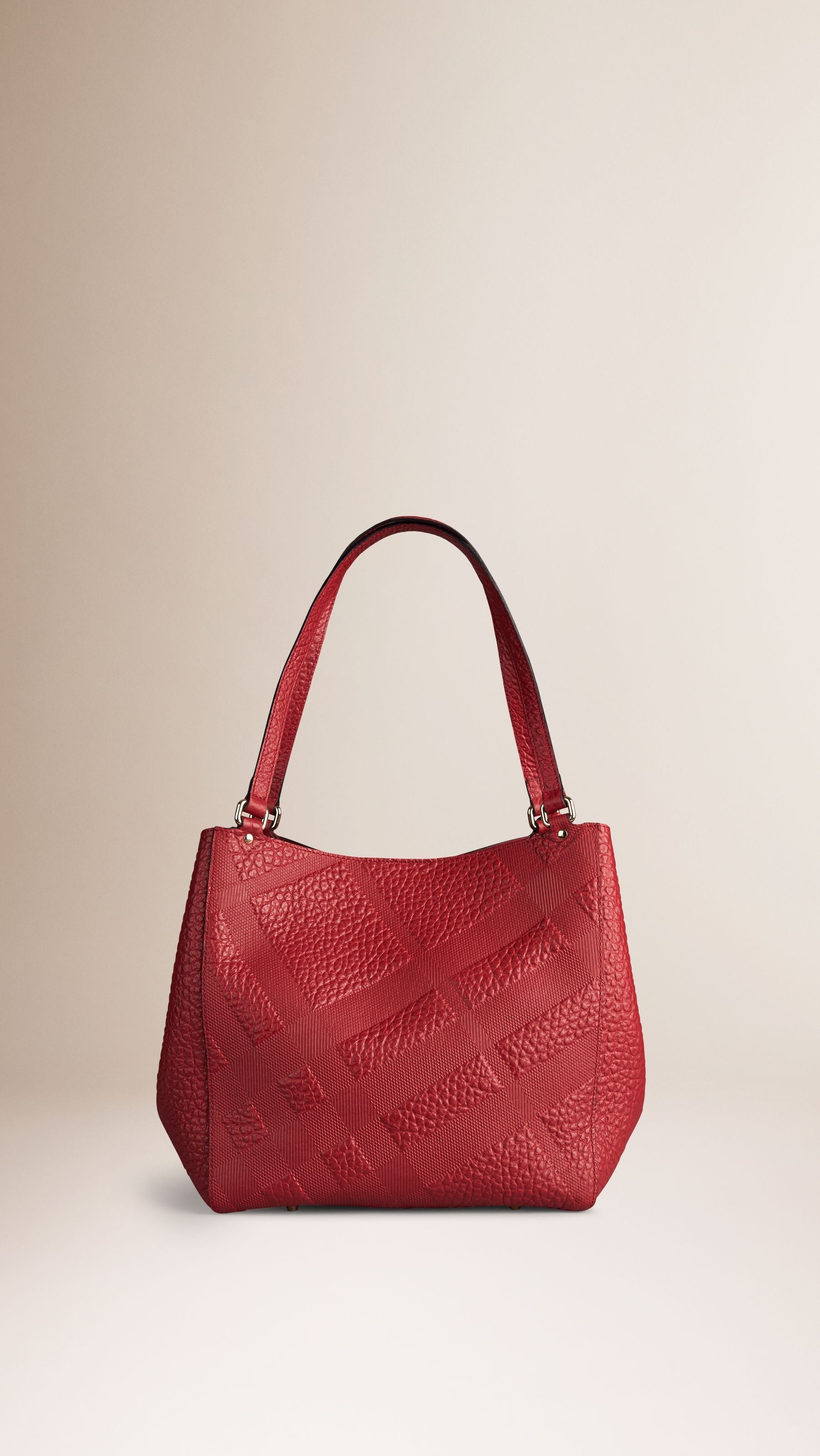 Petit Sac The Canter en cuir avec motif check en relief - Military Red