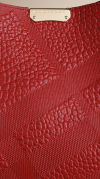 Petit Sac The Canter en cuir avec motif check en relief - Military Red