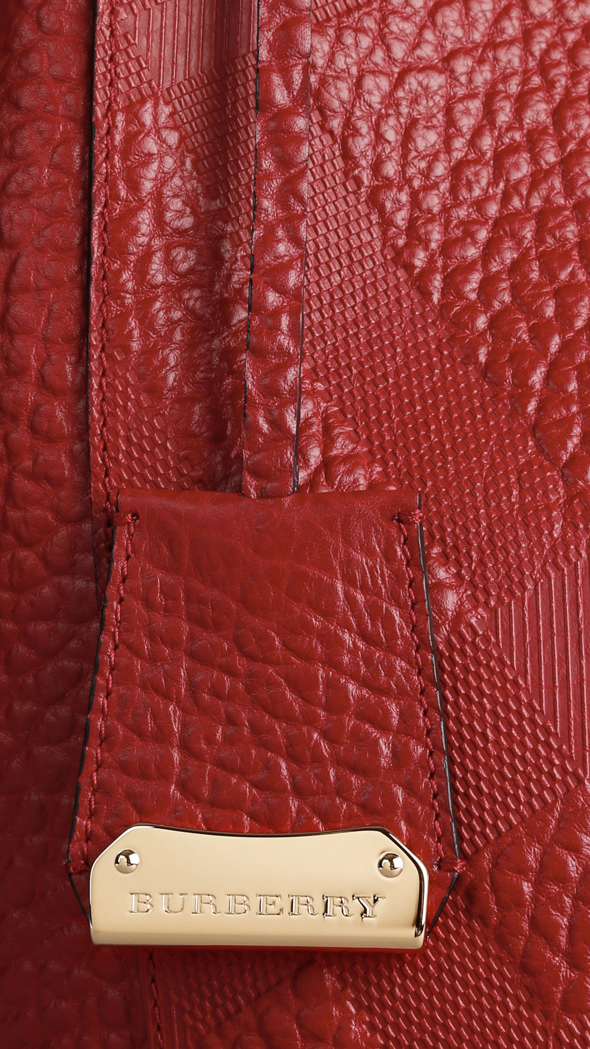 Petit Sac The Canter en cuir avec motif check en relief - Military Red
