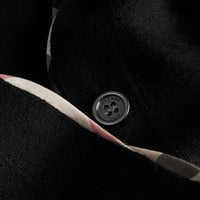 Cardigan en laine avec patte à motif check - Black