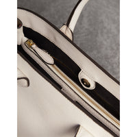 Sac The Banner moyen en cuir et coton House check - Natural