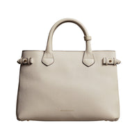 Sac The Banner moyen en cuir et coton House check - Natural