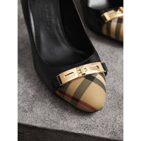 Escarpins en cuir à motif Horseferry check - Black