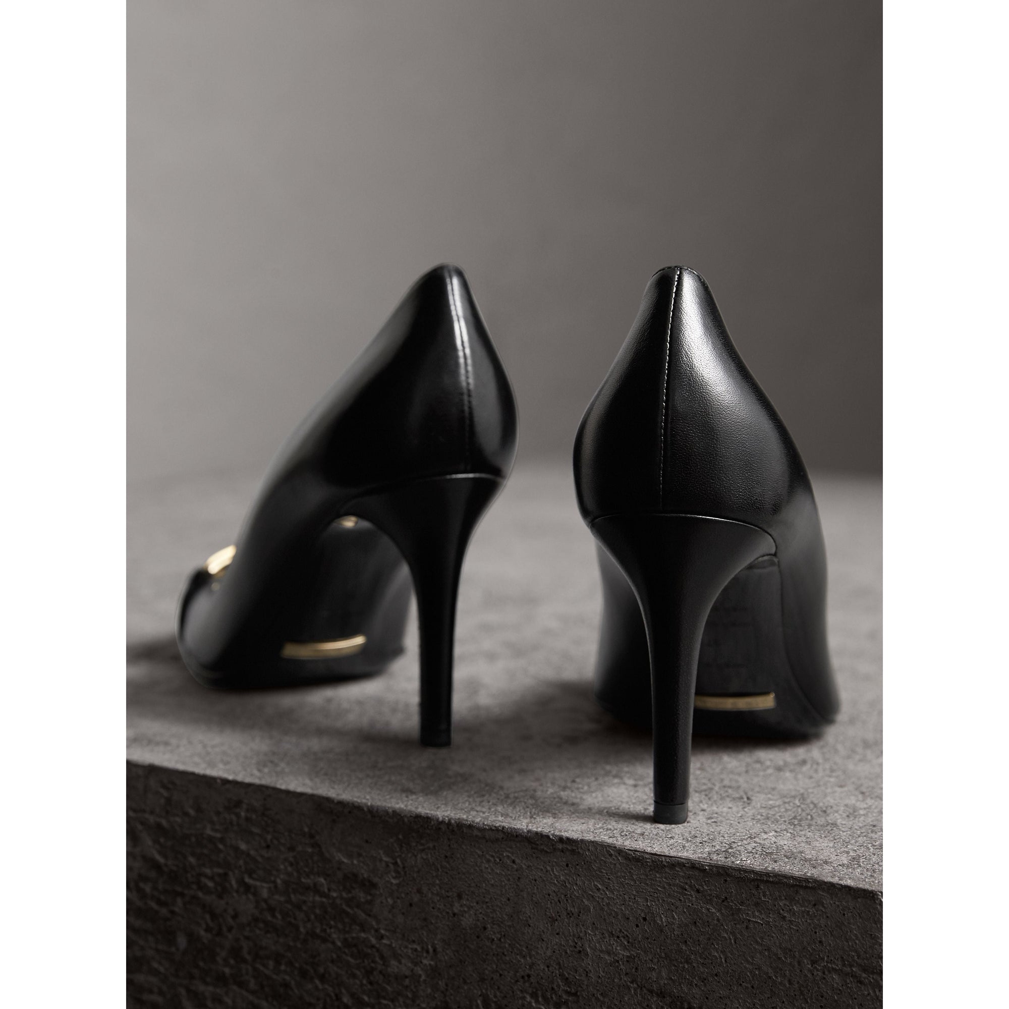 Escarpins en cuir à motif Horseferry check - Black