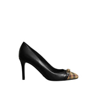 Escarpins en cuir à motif Horseferry check - Black