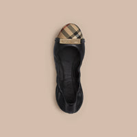 Ballerines en cuir à motif Horseferry check - Black