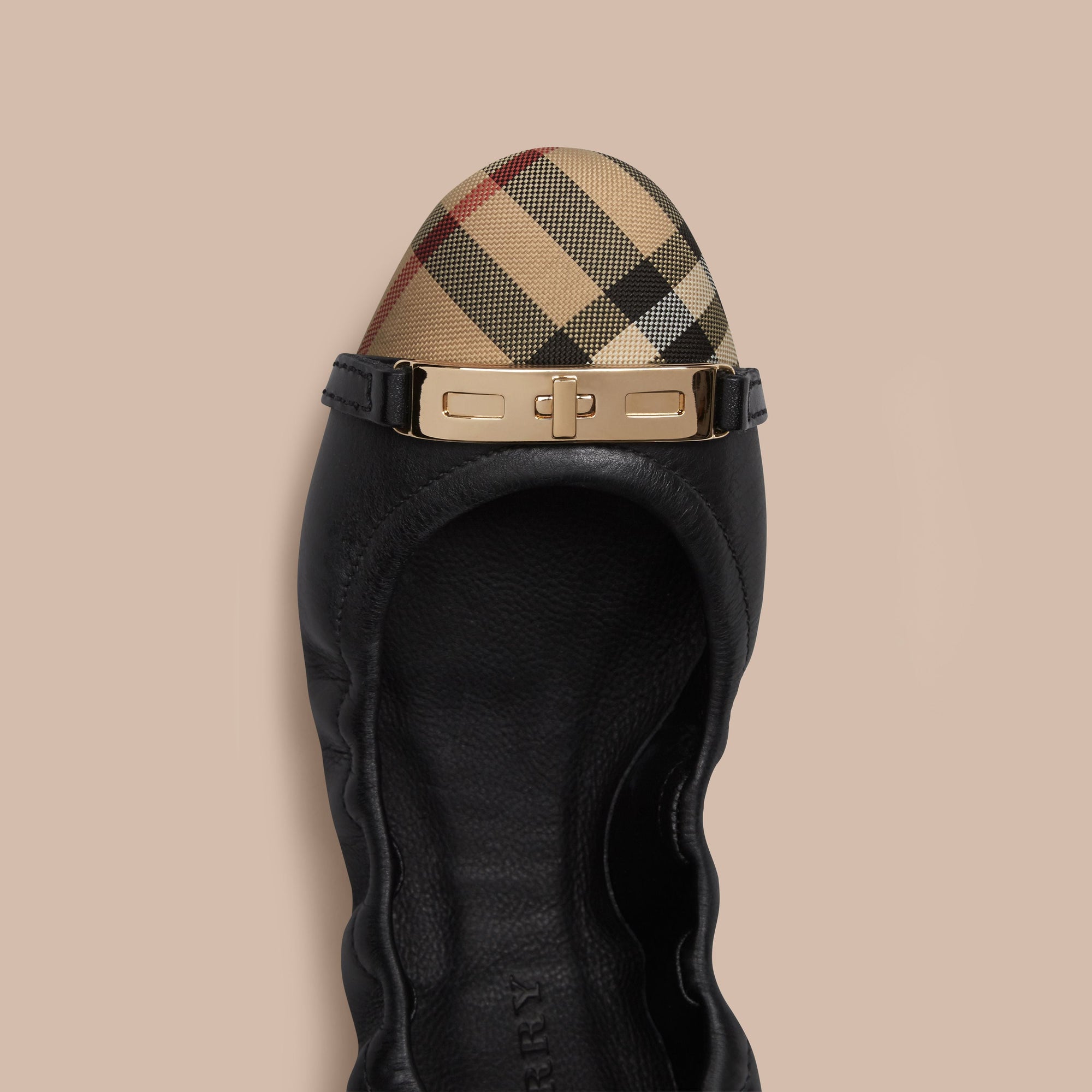 Ballerines en cuir à motif Horseferry check - Black