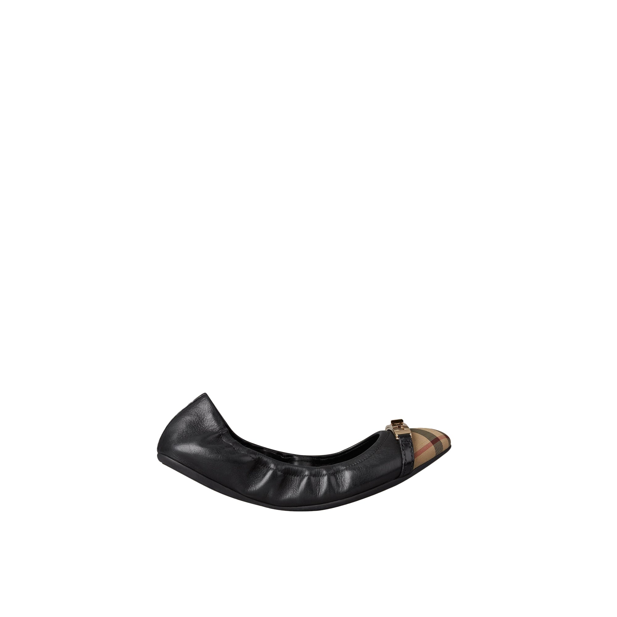Ballerines en cuir à motif Horseferry check - Black