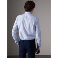 Chemise ajustée en popeline de coton à rayures - City Blue