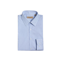 Chemise ajustée en popeline de coton à rayures - City Blue