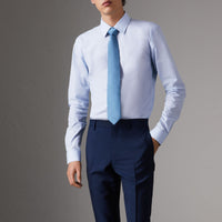 Chemise ajustée en popeline de coton à rayures - City Blue