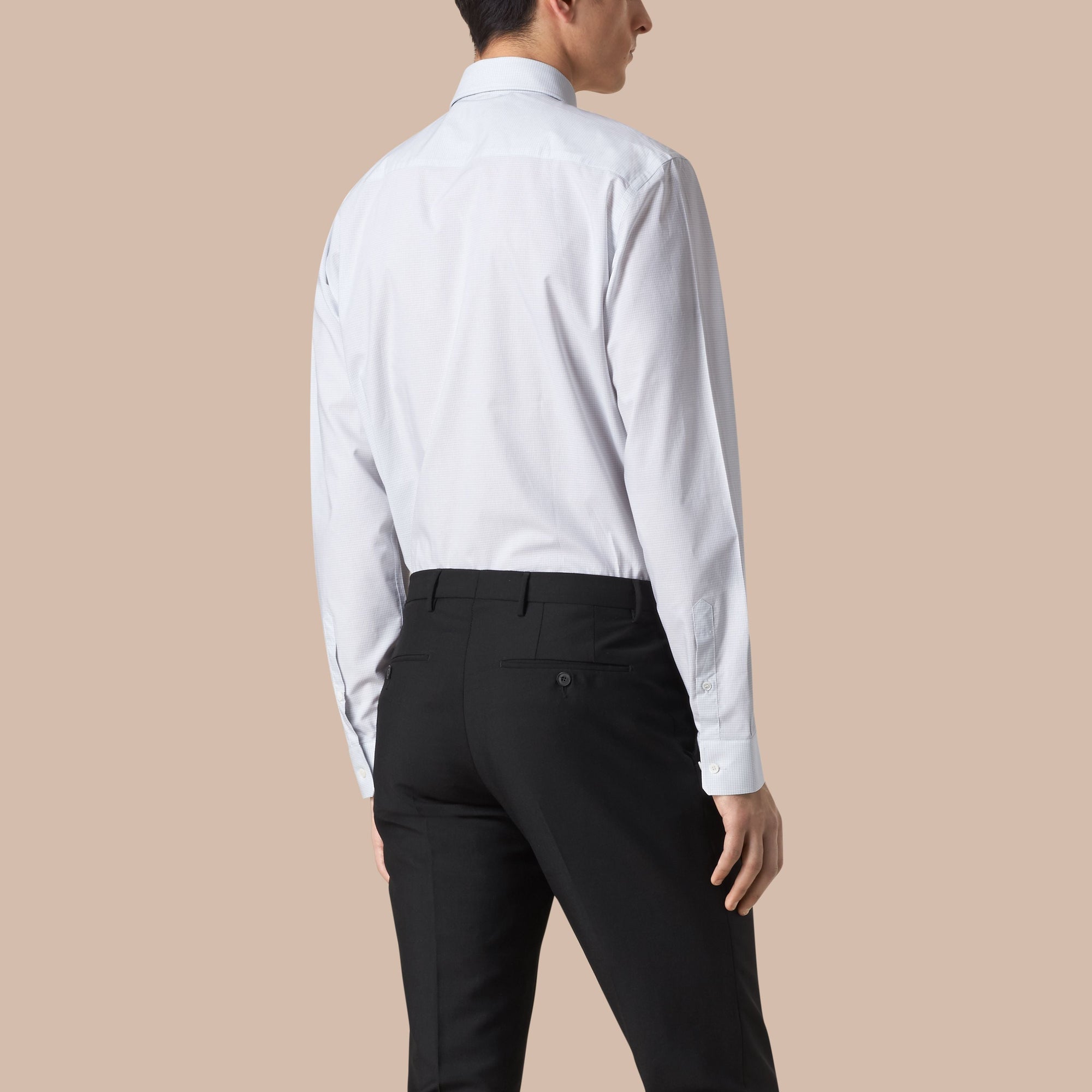 Chemise vichy moderne en popeline de coton - City Grey
