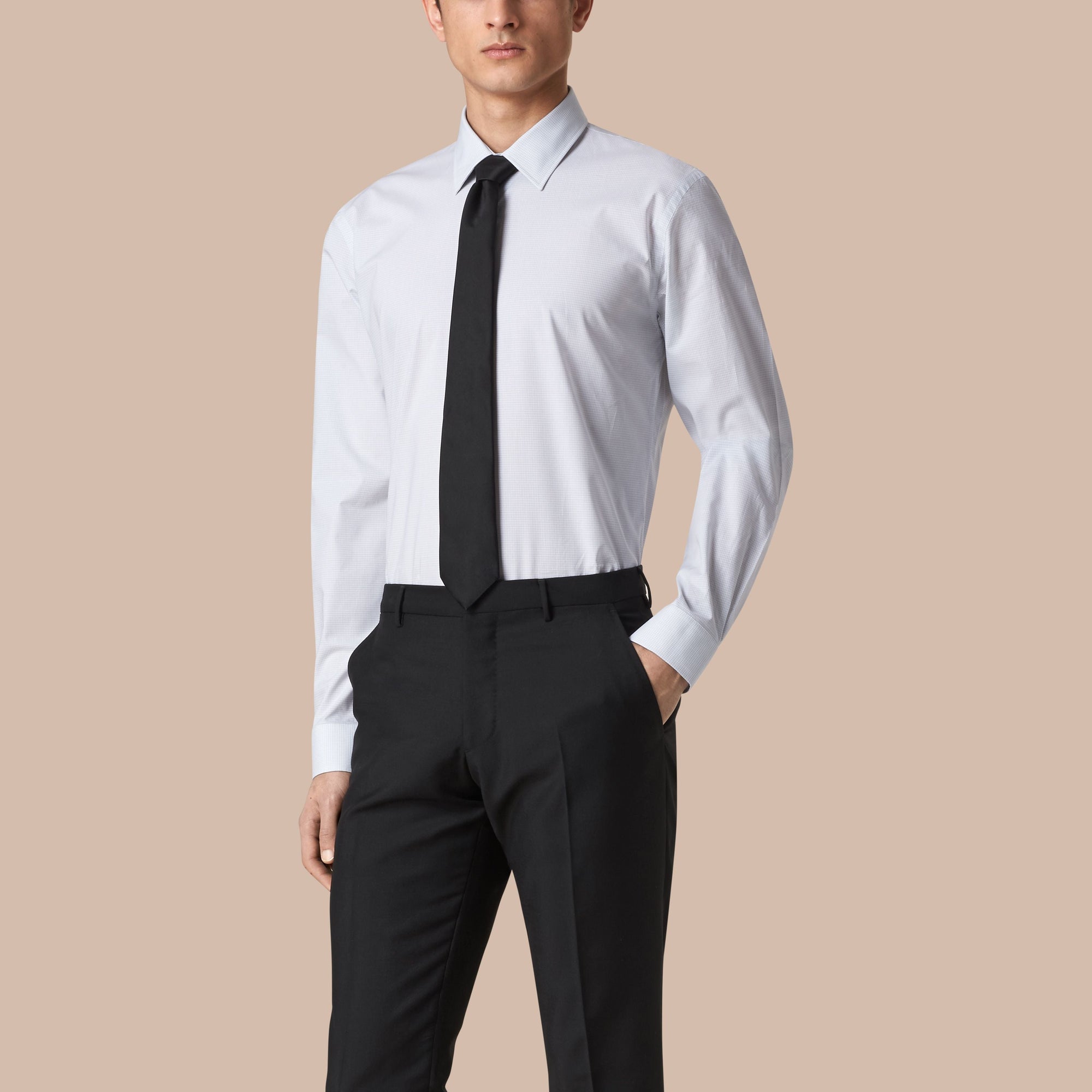 Chemise vichy moderne en popeline de coton - City Grey