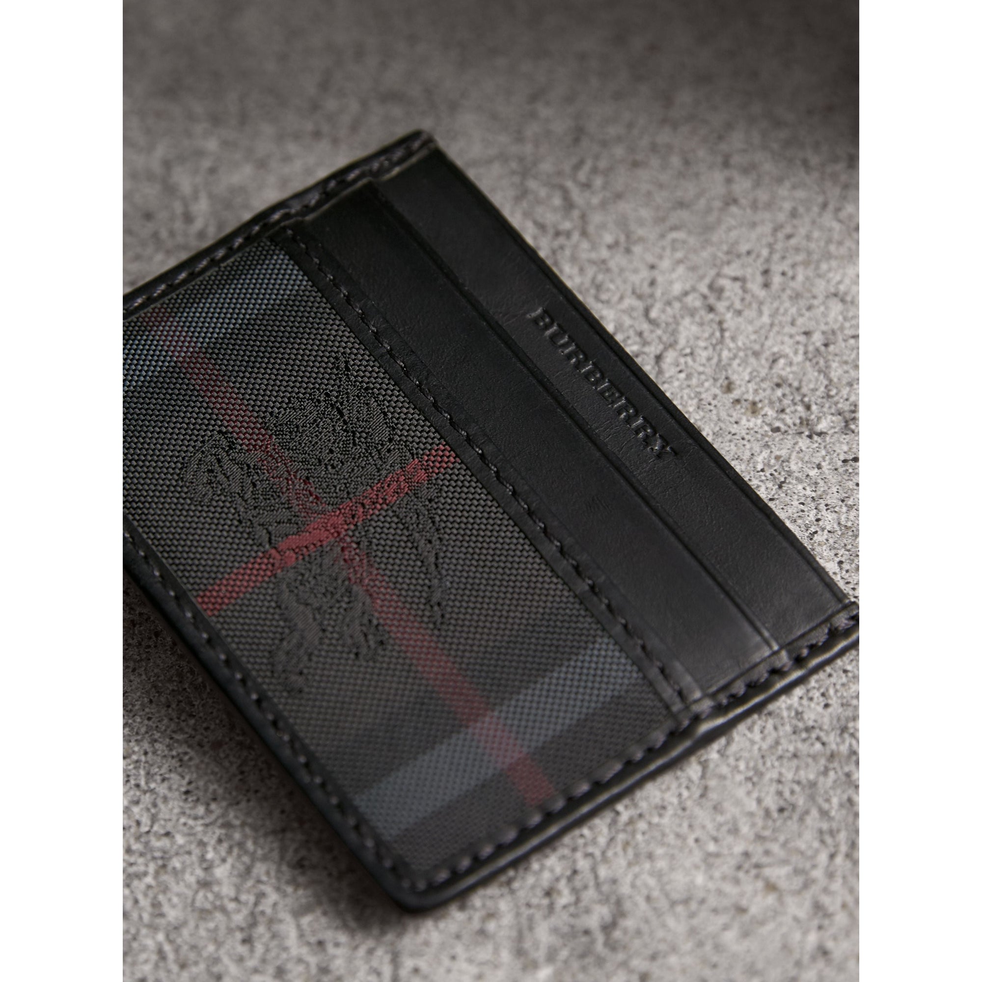 Porte-cartes à motif Horseferry check - Charcoal & Black