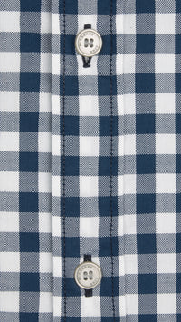 Chemise vichy en coton de couleur contrastante - Mid Indigo