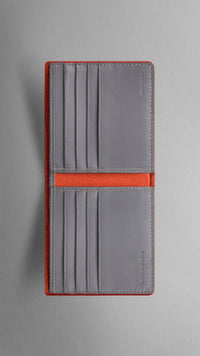 Portefeuille à rabat en cuir London - Bright Coral Red