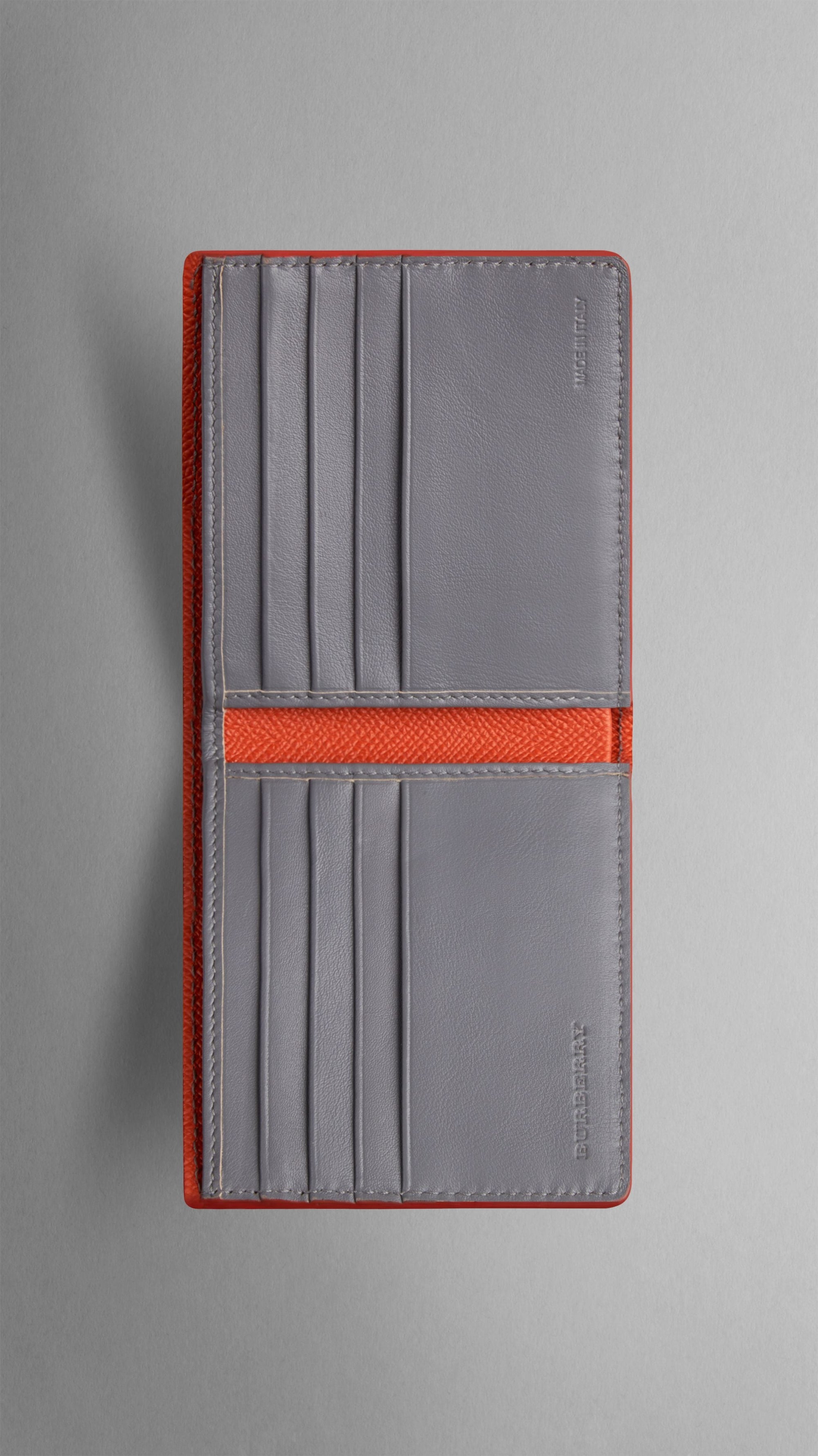 Portefeuille à rabat en cuir London - Bright Coral Red