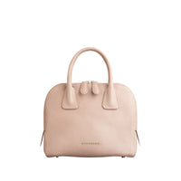 Petit sac bowling en cuir grainé - Light Nude