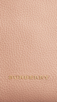 Petit sac bowling en cuir grainé - Light Nude