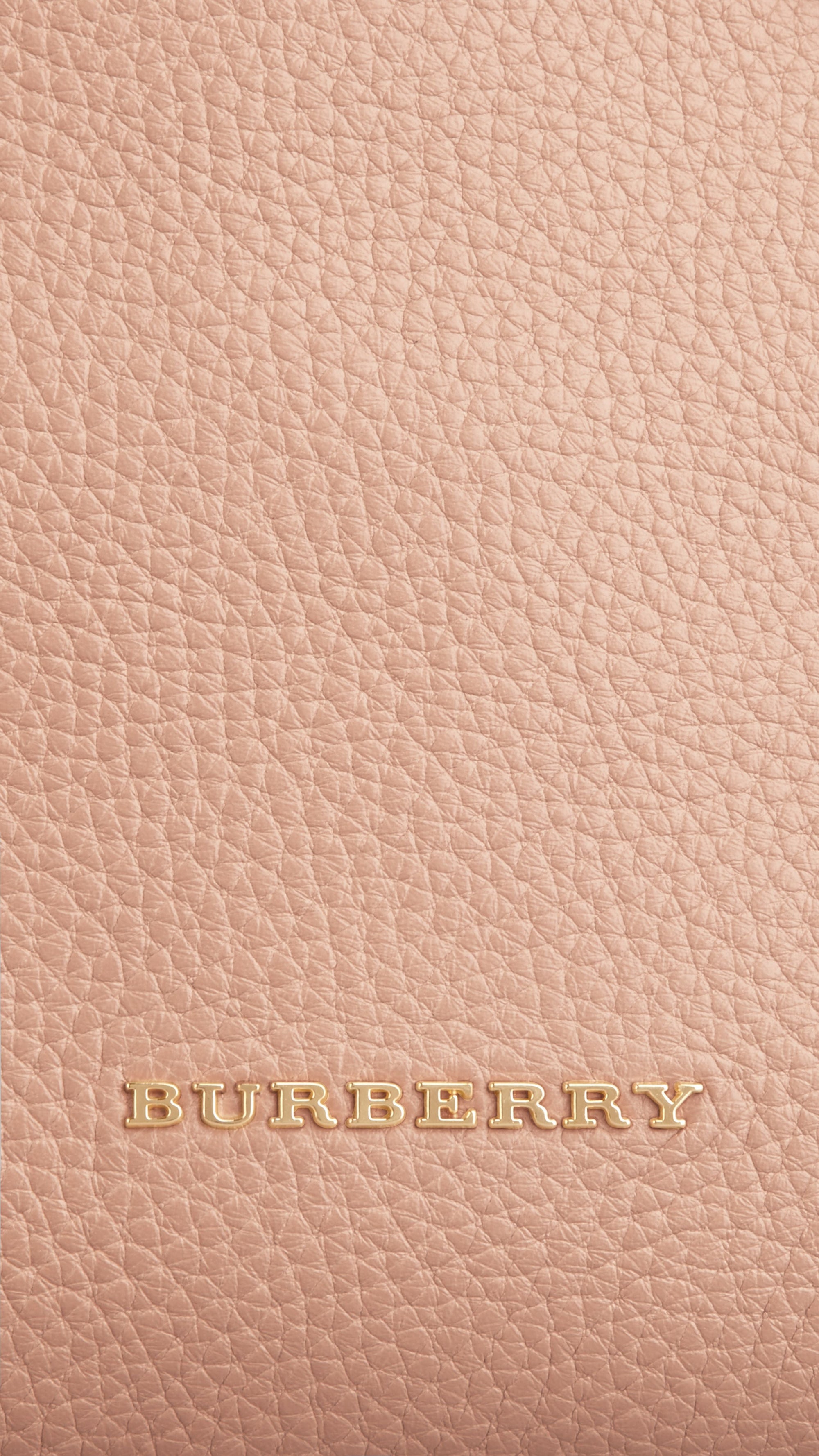 Petit sac bowling en cuir grainé - Light Nude