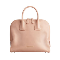 Sac bowling medium en cuir grainé - Light Nude