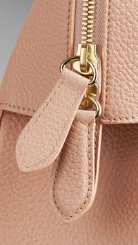 Sac bowling medium en cuir grainé - Light Nude