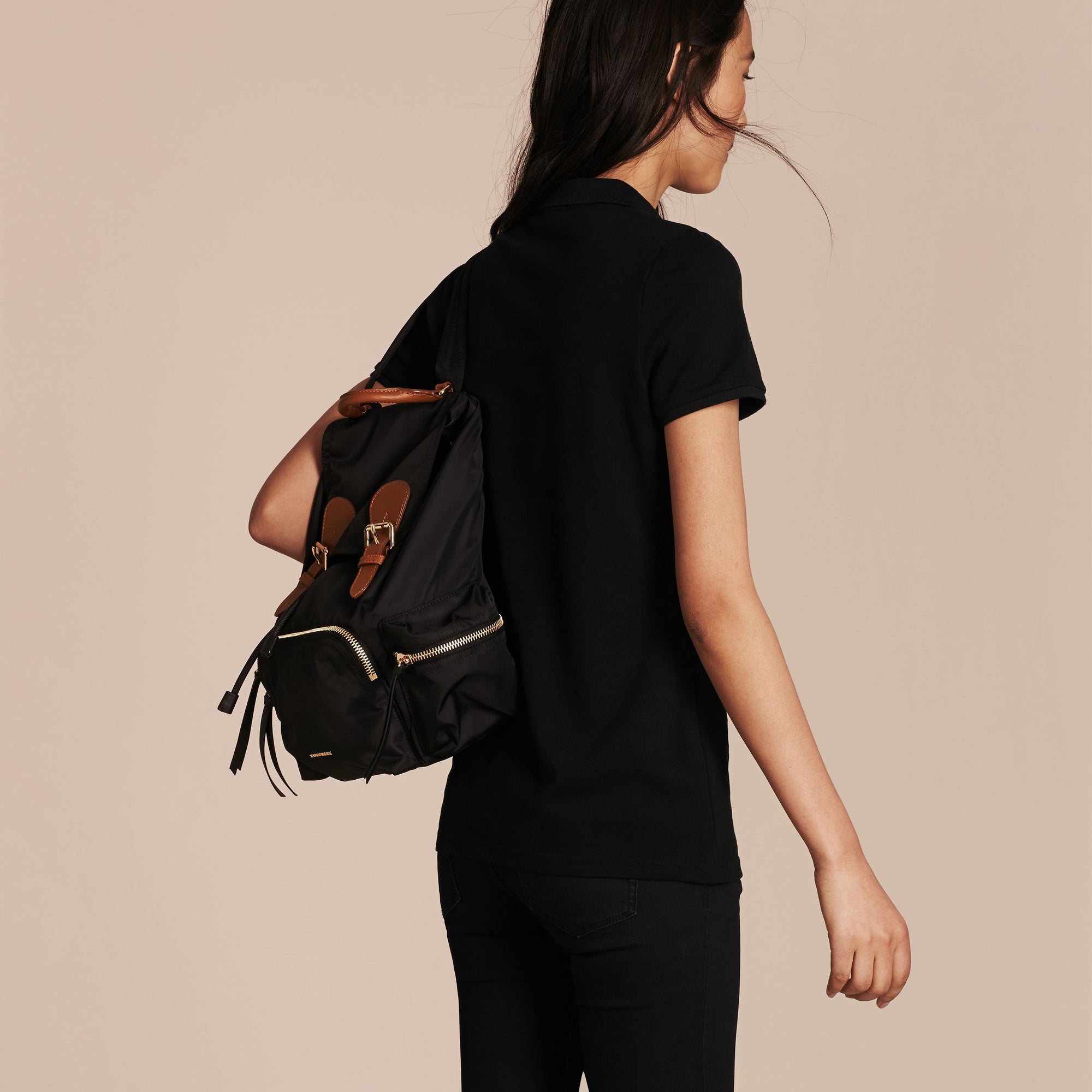 Polo en piqué de coton - Black