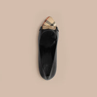 Escarpins en cuir à motif Horseferry check - Black
