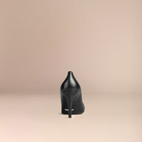 Escarpins en cuir à motif Horseferry check - Black