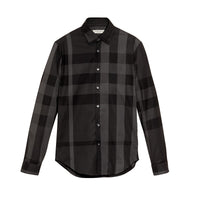 Chemise en coton à motif check - Charcoal