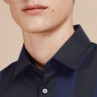 Chemise en coton à motif check - Navy
