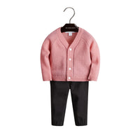 Cardigan en cachemire ajouré - Pale Rose Pink