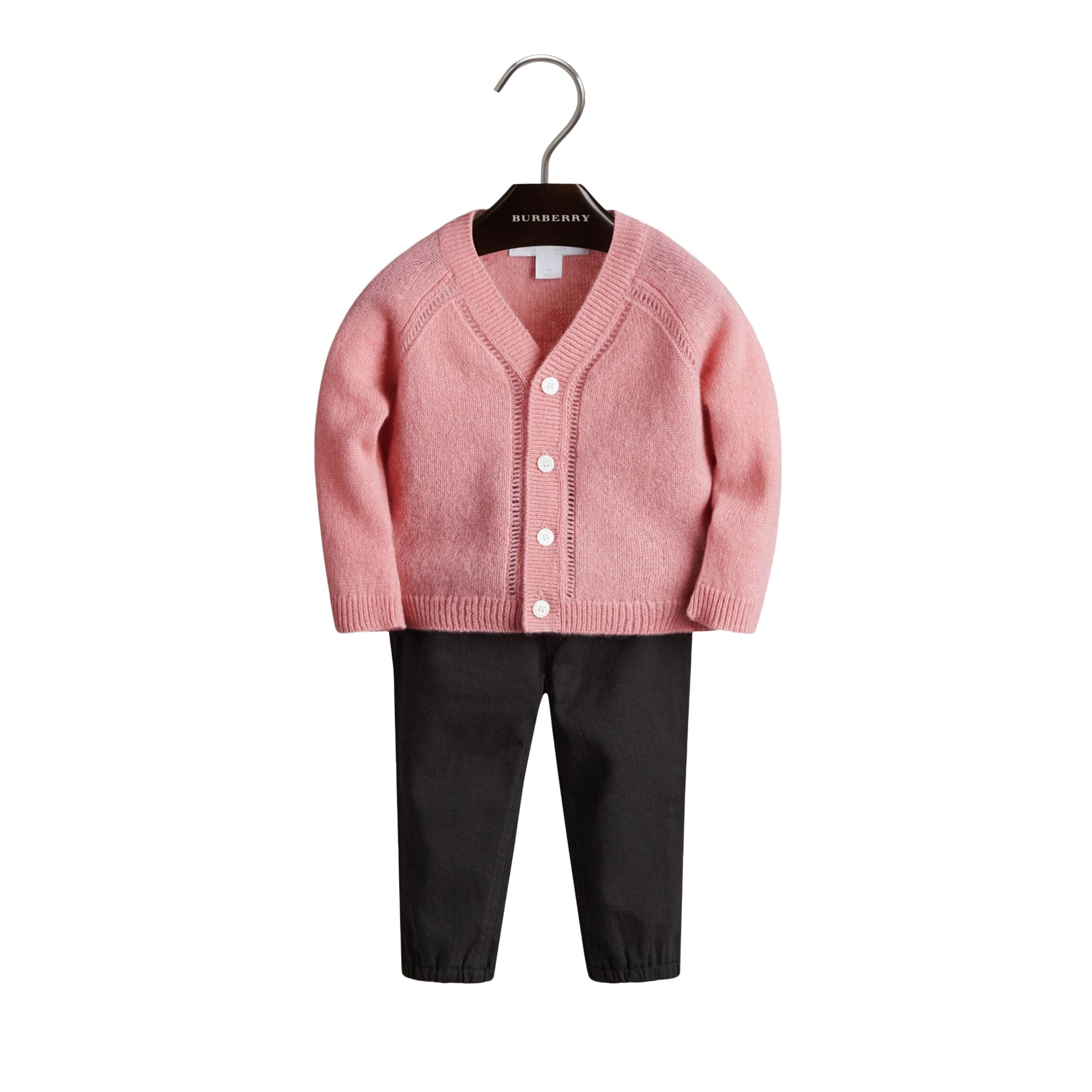 Cardigan en cachemire ajouré - Pale Rose Pink