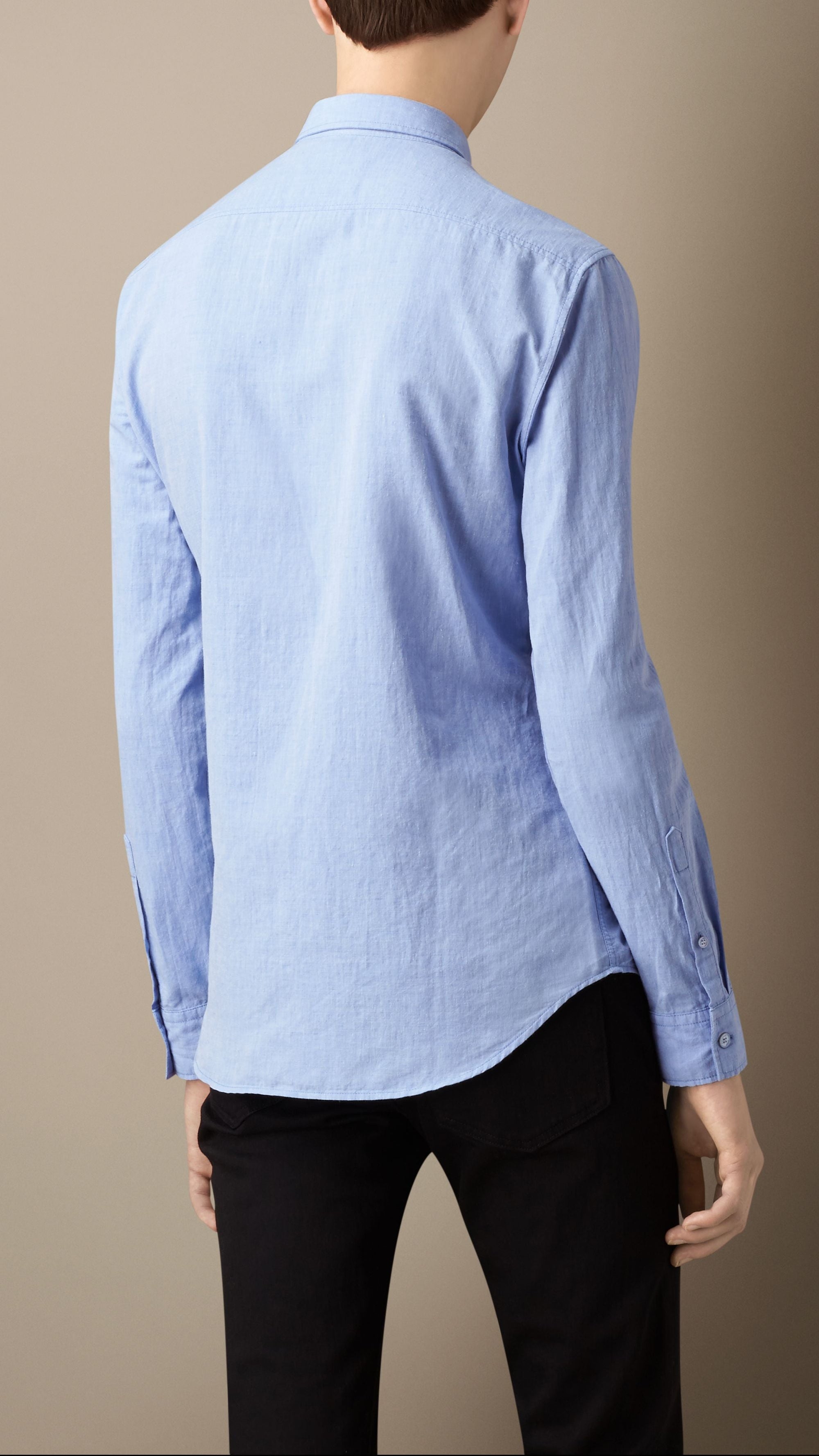 Chemise en coton et lin - Sky Blue