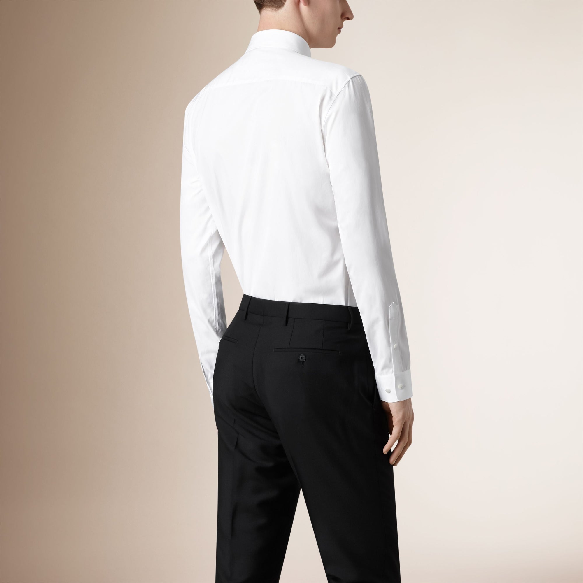Chemise moderne en popeline de coton - White
