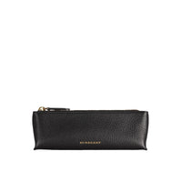 Petite pochette pour accessoires numériques en cuir grainé - Black