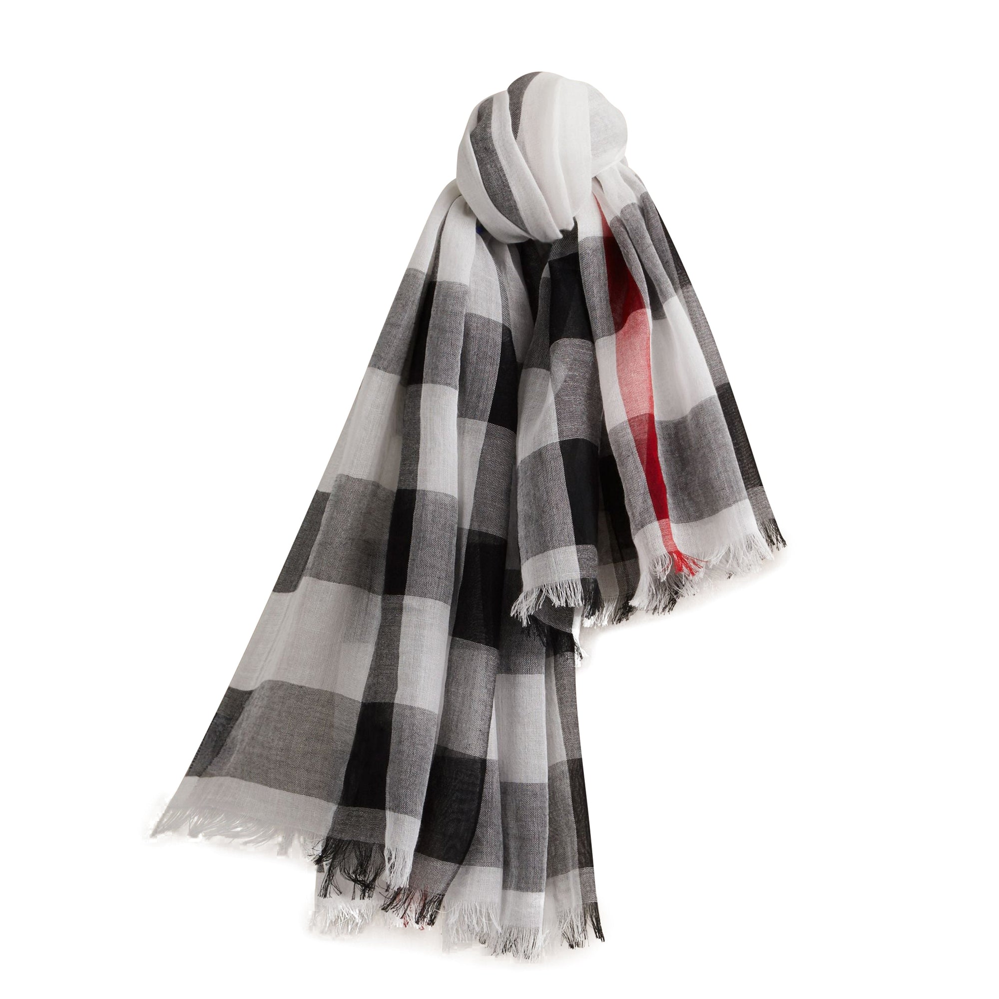 Carré en coton et modal à motif check - Ivory Check