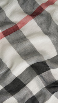 Carré en coton et modal à motif check - Ivory Check