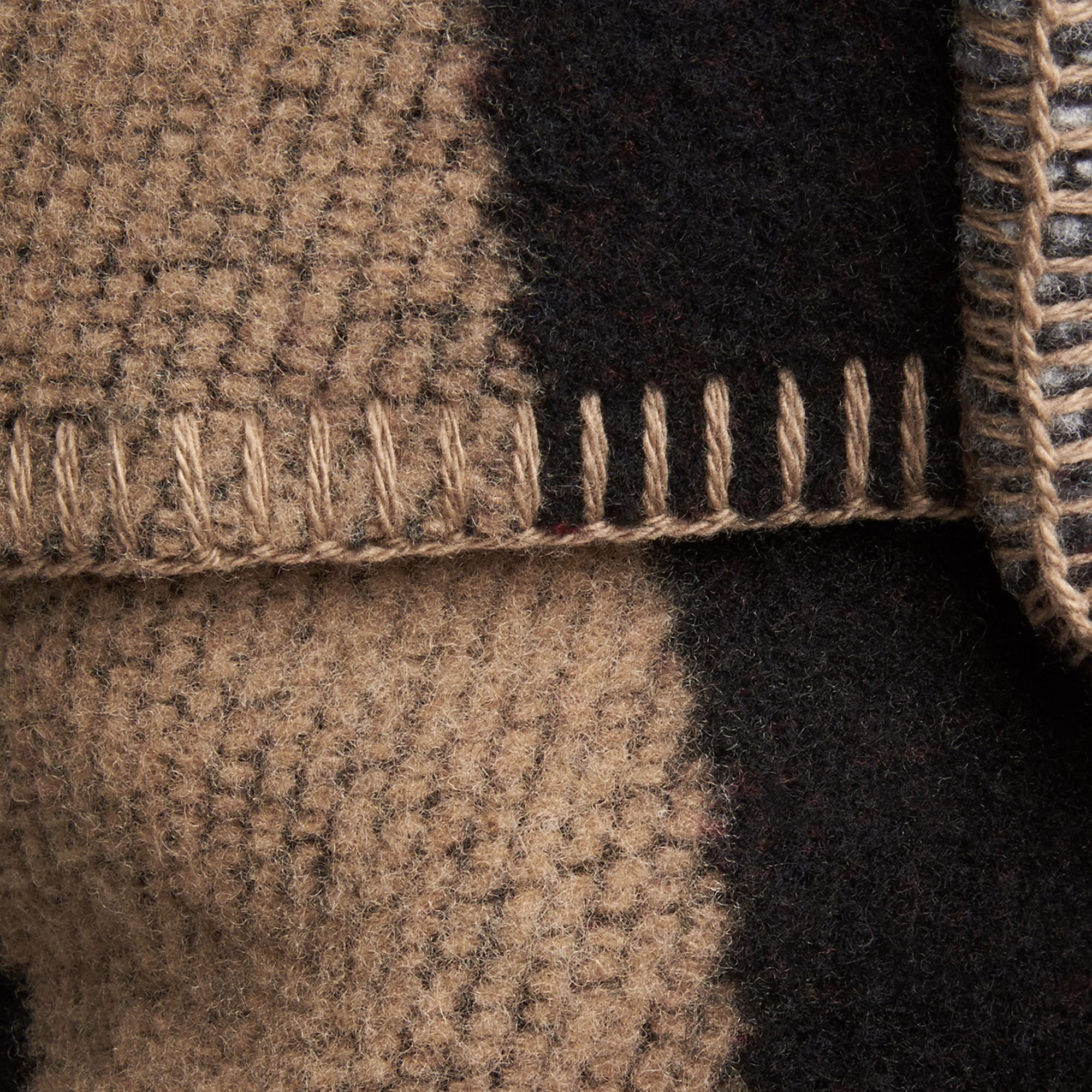 Housse de coussin en laine et cachemire avec motif check - House Check & Black